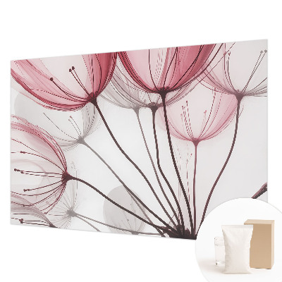 Wall mural for bedroom with floral silhouettes