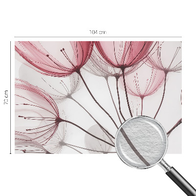 Wall mural for bedroom with floral silhouettes