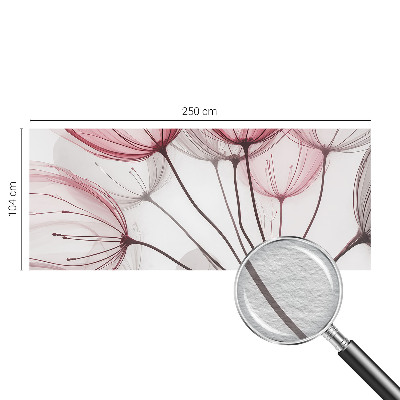 Wall mural for bedroom with floral silhouettes