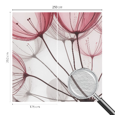 Wall mural for bedroom with floral silhouettes