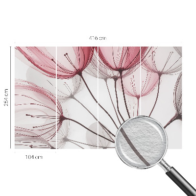 Wall mural for bedroom with floral silhouettes