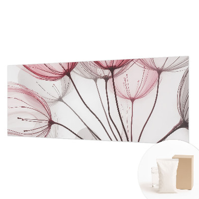 Wall mural for bedroom with floral silhouettes