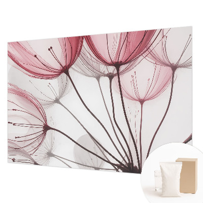 Wall mural for bedroom with floral silhouettes