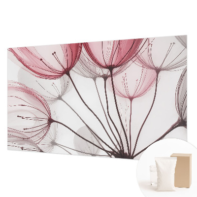 Wall mural for bedroom with floral silhouettes