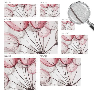 Wall mural for bedroom with floral silhouettes