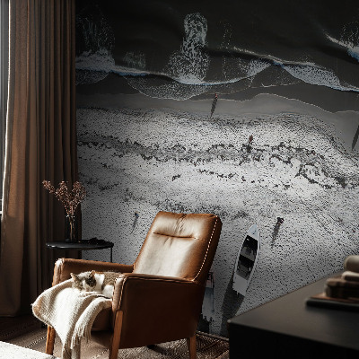 Wallpaper mural featuring a tranquil beach scene