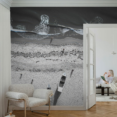 Wallpaper mural featuring a tranquil beach scene