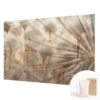 Photo wall mural with a subtle dandelion motif