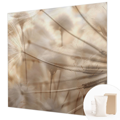 Photo wall mural with a subtle dandelion motif