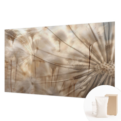 Photo wall mural with a subtle dandelion motif