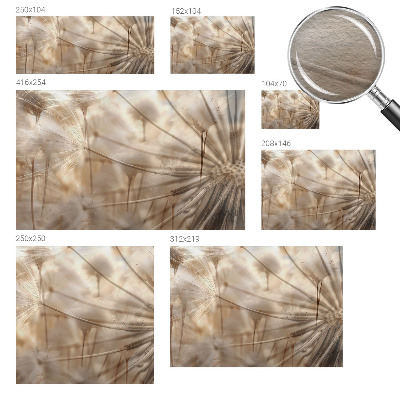 Photo wall mural with a subtle dandelion motif