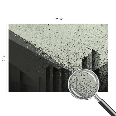 Wall mural for bedroom with a city geometry design