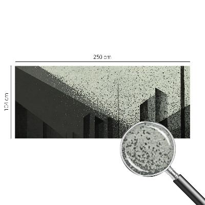 Wall mural for bedroom with a city geometry design