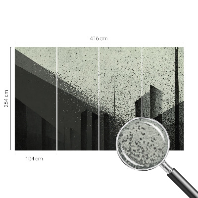 Wall mural for bedroom with a city geometry design