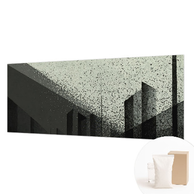 Wall mural for bedroom with a city geometry design