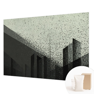 Wall mural for bedroom with a city geometry design