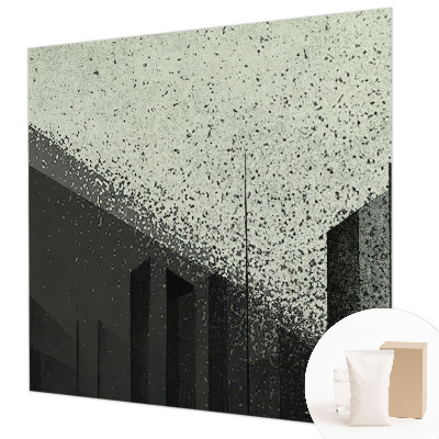 Wall mural for bedroom with a city geometry design