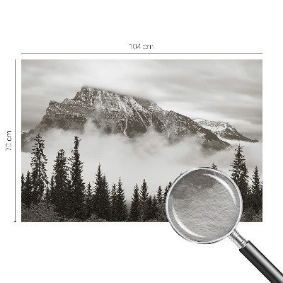 Wall mural for living room with a mountain landscape design