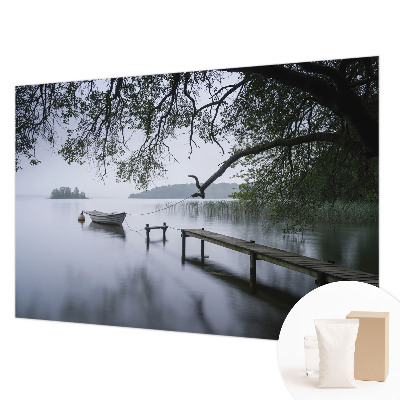 Bedroom wall mural wallpaper with a calm lake design
