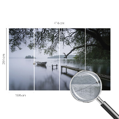 Bedroom wall mural wallpaper with a calm lake design