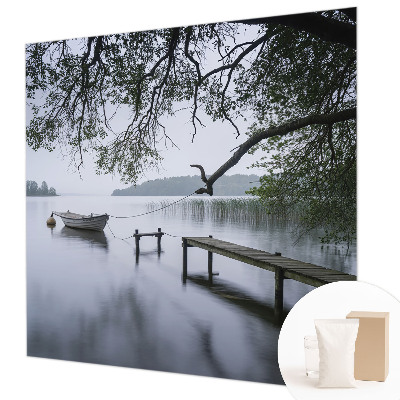 Bedroom wall mural wallpaper with a calm lake design