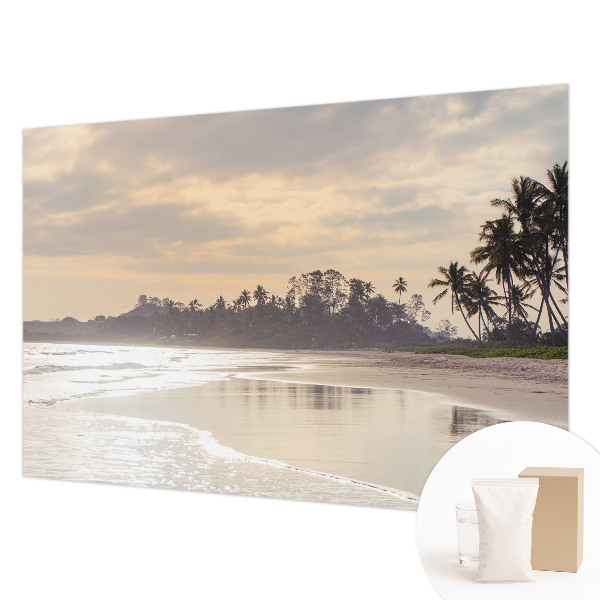 Wallpaper mural for living room with a beach morning scene