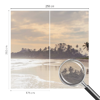 Wallpaper mural for living room with a beach morning scene