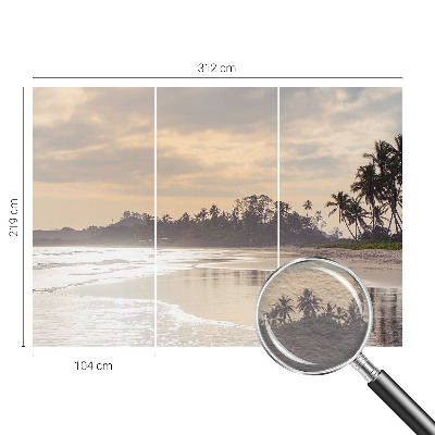 Wallpaper mural for living room with a beach morning scene