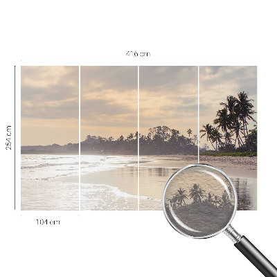 Wallpaper mural for living room with a beach morning scene