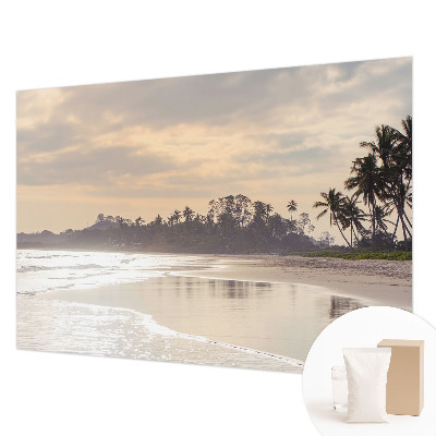 Wallpaper mural for living room with a beach morning scene