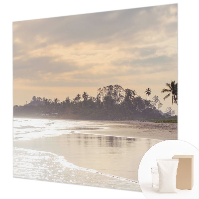 Wallpaper mural for living room with a beach morning scene