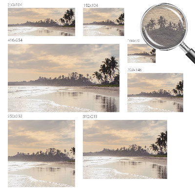Wallpaper mural for living room with a beach morning scene