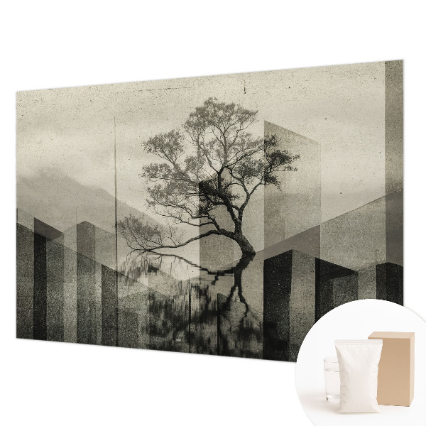 Large wall mural wallpaper with a raw, elegant design