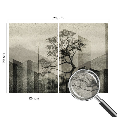 Large wall mural wallpaper with a raw, elegant design