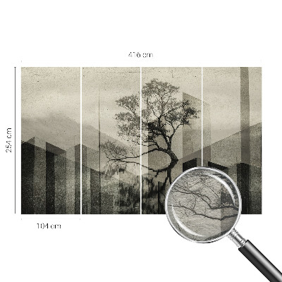 Large wall mural wallpaper with a raw, elegant design