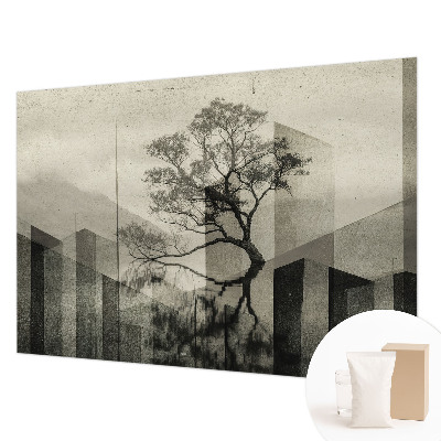 Large wall mural wallpaper with a raw, elegant design