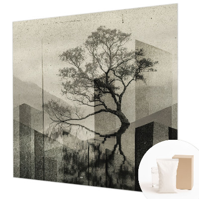 Large wall mural wallpaper with a raw, elegant design