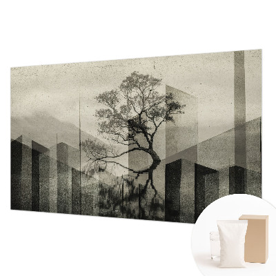 Large wall mural wallpaper with a raw, elegant design