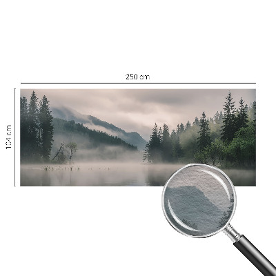 Large wallpaper mural featuring an atmospheric lake scene