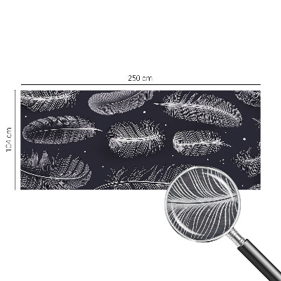 Custom size wall mural with a subtle feather pattern