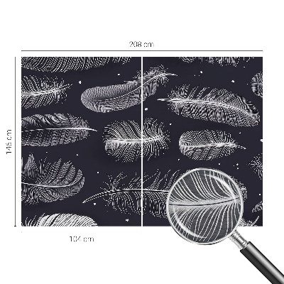 Custom size wall mural with a subtle feather pattern