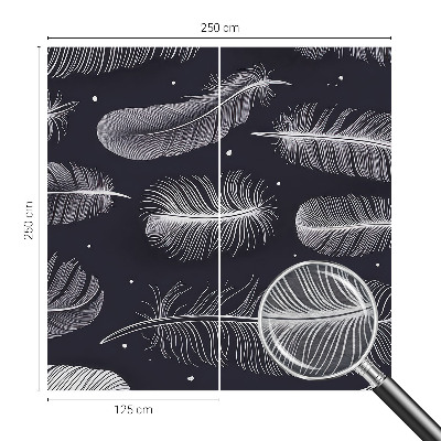 Custom size wall mural with a subtle feather pattern