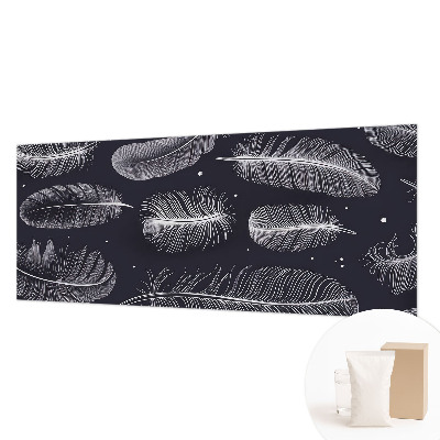 Custom size wall mural with a subtle feather pattern