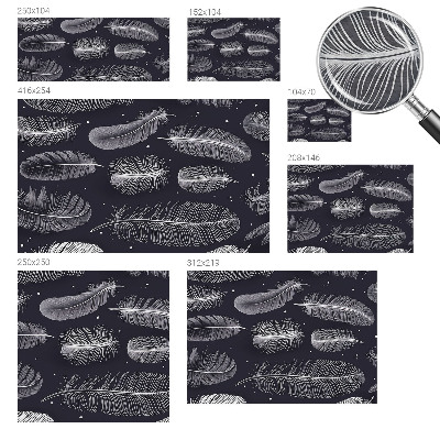 Custom size wall mural with a subtle feather pattern