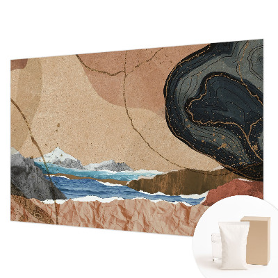 Modern wall mural for living room with an abstract landscape design