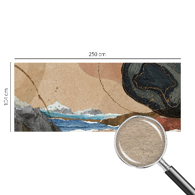 Modern wall mural for living room with an abstract landscape design