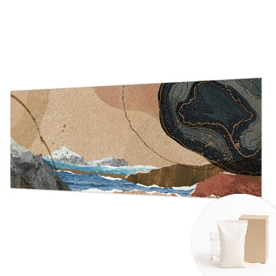 Modern wall mural for living room with an abstract landscape design