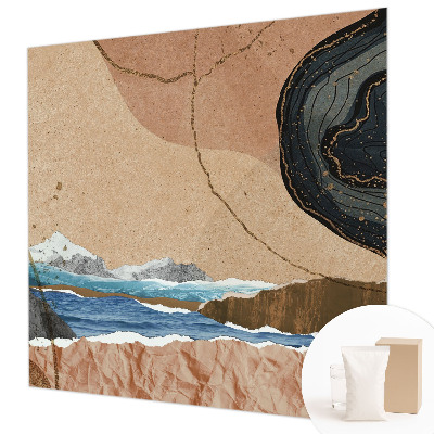 Modern wall mural for living room with an abstract landscape design