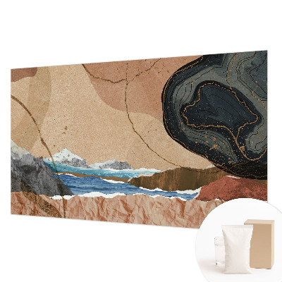 Modern wall mural for living room with an abstract landscape design