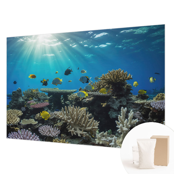 Modern wall mural for bedroom with an underwater world motif